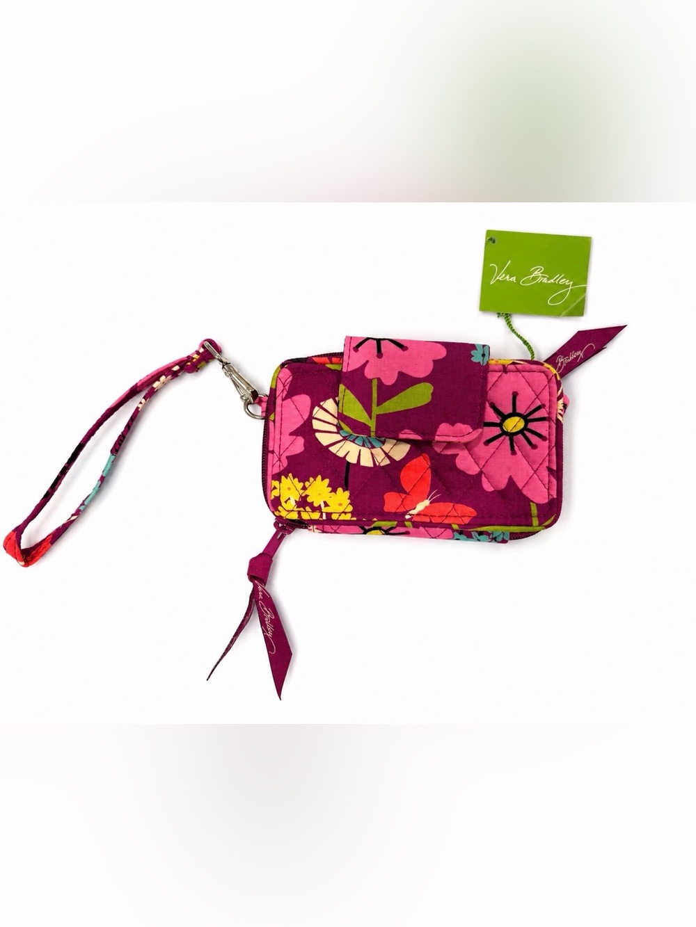 Vera Bradley “Flutterby" pattern Quilted Wristlet